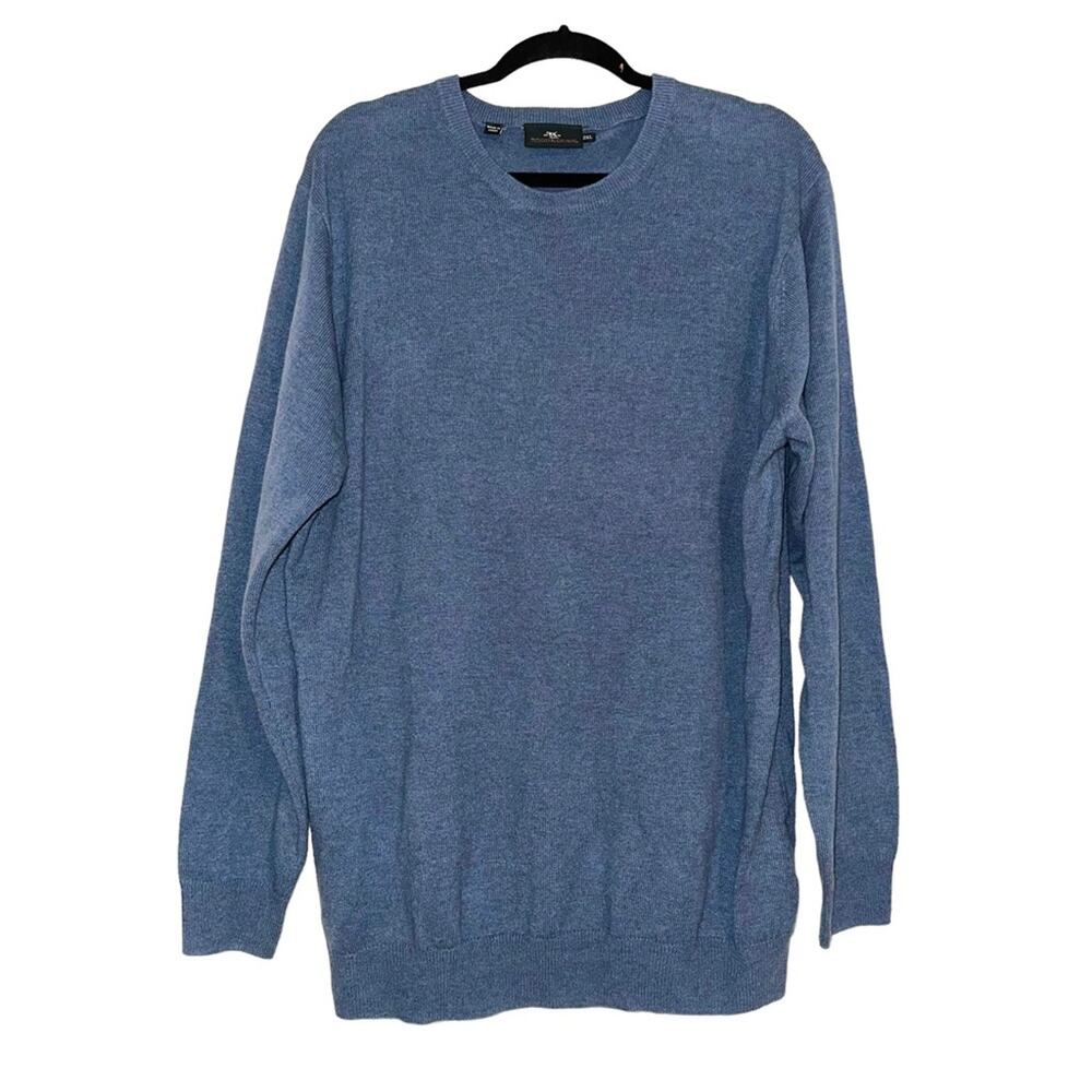 NWOT Rodd & Gunn Queenstown Wool Cashmere Crew Neck Blue Sweater 2XL - Picture 3 of 8
